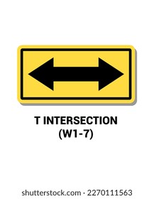 Manual On Uniform Traffic Control Device ( MUTCD ) T INTERSECTION  , United States Road Symbol Sign with description 