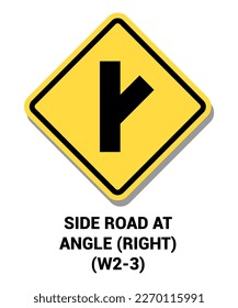 Manual On Uniform Traffic Control Device ( MUTCD ) SIDE ROAD AT ANGLE RIGHT , United States Road Symbol Sign with description 