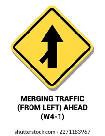 Manual on Uniform Traffic Control Device ( MUTCD ) EMERGING TRAFFIC FROM LEFT AHEAD , Estados Unidos Road Symbol Sign with description 