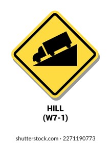 Manual On Uniform Traffic Control Device ( MUTCD ) HILL , United States Road Symbol Sign with description 