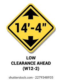 Manual On Uniform Traffic Control Device ( MUTCD ) LOW CLEARANCE AHEAD , United States Road Symbol Sign with description 