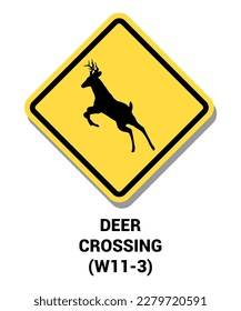 Manual On Uniform Traffic Control Device ( MUTCD ) DEER CROSSING , United States Road Symbol Sign with description 