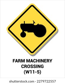Manual en dispositivo uniforme de control de tráfico ( MUTCD ) MÁQUINAS DE AGRICULTURA CRUZADO , Signo de símbolo de carretera de Estados Unidos con descripción 