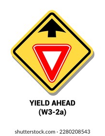 Manual On Uniform Traffic Control Device ( MUTCD ) YIELD AHEAD , United States Road Symbol Sign with description 