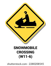 Manual On Uniform Traffic Control Device ( MUTCD ) SNOWMOBILE CROSSING , United States Road Symbol Sign with description 