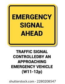 Manual en dispositivo uniforme de control de tráfico ( MUTCD ) SEÑAL DE EMERGENCIA ADELANTE , Signo de símbolo de carretera de Estados Unidos con descripción 