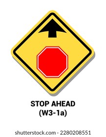 Manual on Uniform Traffic Control Device ( MUTCD ) STOAD AHEAD , Estados Unidos Road Symbol Sign with description 