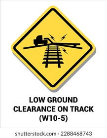 Manual en dispositivo uniforme de control de tráfico ( MUTCD ) ACLARAMIENTO BAJO EN TIERRA EN PISTA , Signo de símbolo de carretera de Estados Unidos con descripción 