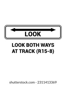 Manual on Uniform Traffic Control Device ( MUTCD ) MIRA AMBAS FORMAS EN TRACK , Signo de símbolo de carretera de Estados Unidos con descripción 