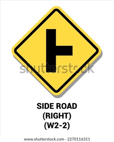 Manual On Uniform Traffic Control Device ( MUTCD ) SIDE ROAD AT RIGHT , United States Road Symbol Sign with description 