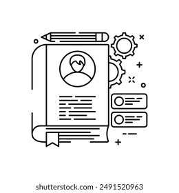 Manual Outline Icon, Vector illustration