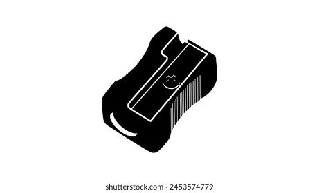 manual Pencil sharpener, black isolated silhouette