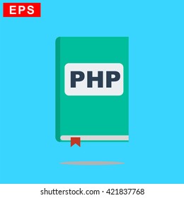 manual php book icon, vector handbook php icon, isolated book icon