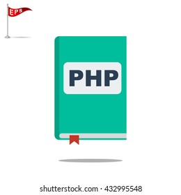 manual php book icon, vector handbook php icon, isolated book icon