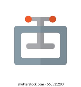 Manual press machine flat icon, filled vector sign, colorful pictogram isolated on white. Compress symbol, logo illustration. Flat style design