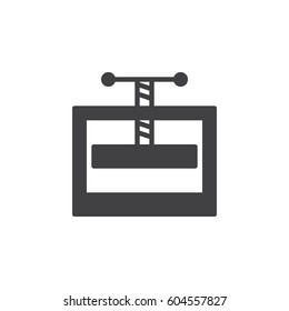 Manual press machine icon vector, filled flat sign, solid pictogram isolated on white. Symbol, logo illustration. Pixel perfect