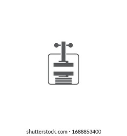 Manual press machine vector icon symbol tools isolated on white background