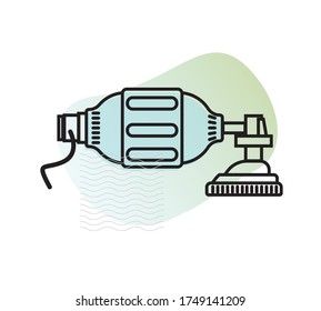 Manual Resuscitator - Non Invasive Ventilation Support - Icon as EPS 10 File