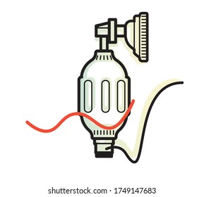 Manual Resuscitator - Non Invasive Ventilation Support - Icon as EPS 10 File
