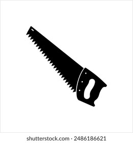 Manual Saw Icon, Saw Tool Icon Vector Art Illustration