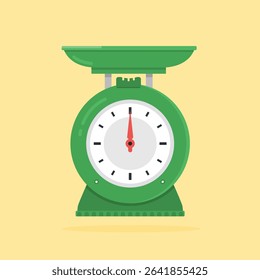 manual scale for weighing food ingredients with a bowl and speedometer on the front