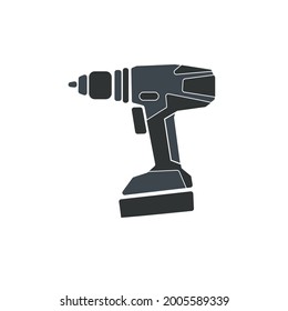 A manual screwdriver with a battery. The icon is gray