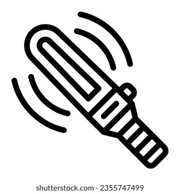 Manual security metal detector line icon, security check concept, body scanner vector sign on white background, outline style icon for mobile concept and web design. Vector graphics