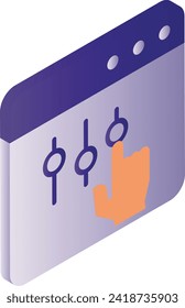 Manual Settings isometric Concept, Website Control Panel options Vector Icon Design, Cloud computing and Internet hosting services Symbol,