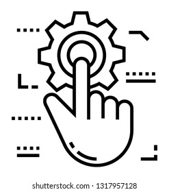 Manual settings line icon 