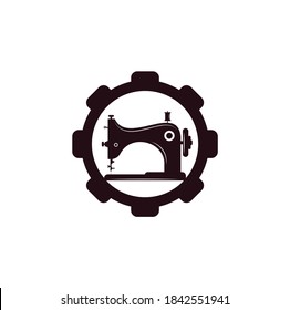Icono del logotipo del concepto de la forma de la máquina de coser manual. Simple ilustración del icono de la máquina de coser manual.