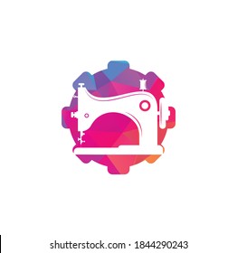 Icono del logotipo del concepto de la forma de la máquina de coser manual. Simple ilustración del icono de la máquina de coser manual.