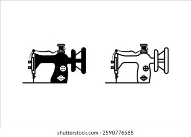 Manual sew machine icon. Simple illustration of manual sew machine icon for web design isolated on white background.