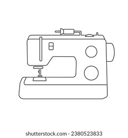 Manual sew machine line icon. Simple illustration of manual sew machine icon for web design isolated on white background