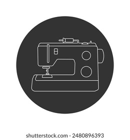 Manual sew machine line icon. Simple illustration of manual sew machine icon for web design isolated on white background