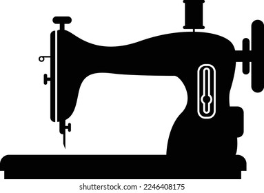 Manual Sew, Sewing Machine Silhouette Icon