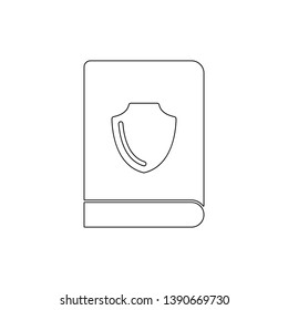 manual shield book outline icon. Signs and symbols can be used for web, logo, mobile app, UI, UX