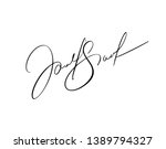 Manual signature for documents on white background. Hand drawn Calligraphy lettering Vector illustration