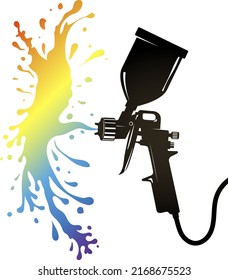 Manual Spray Gun Painting Symbol Drops Stock Vector (Royalty Free ...