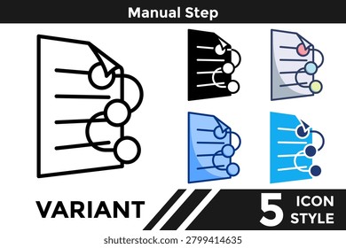 Manual Step icon for representing human-operated workflow systems, manual process execution, and task intervention concepts. Line, Filled, Color, Dualtone style.