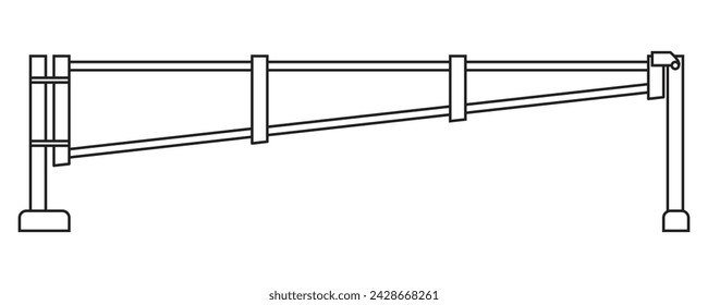 A manual swing arm in outline and vector format.