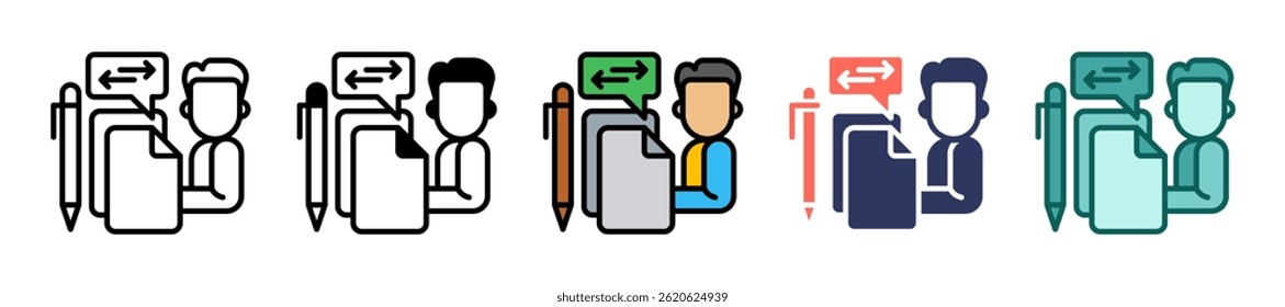 Manual Task Icon Multiple Vector Illustration