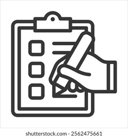 Manual Task Outline Icon Vector Illustration