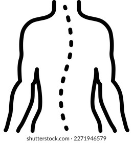 Manual therapy, scoliosis thin line icon. Modern vector illustration of physiotherapy, massage.