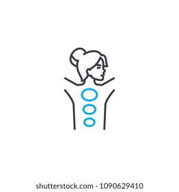 Manual therapy vector thin line stroke icon. Manual therapy outline illustration, linear sign, symbol concept.