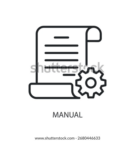 Manual thin line vector icons.