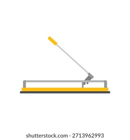 Herramienta manual de corte de baldosas para marcar y romper baldosas de cerámica, Ilustración vectorial de diseño plano. Un equipo manual para cortar baldosas con una hoja de rueda, utilizado en trabajos de construcción y reparación