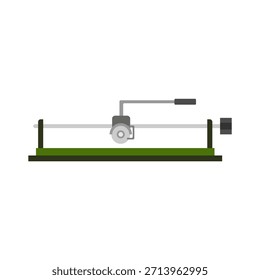 Herramienta manual de corte de baldosas para marcar y romper baldosas de cerámica, Ilustración vectorial de diseño plano. Un equipo manual para cortar baldosas con una hoja de rueda, utilizado en trabajos de construcción y reparación