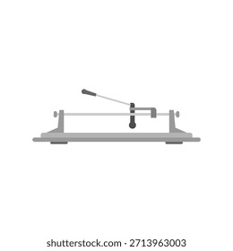 Herramienta manual de corte de baldosas para marcar y romper baldosas de cerámica, Ilustración vectorial de diseño plano. Un equipo manual para cortar baldosas con una hoja de rueda, utilizado en trabajos de construcción y reparación