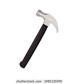 The manual tool a hammer and fixing nails. Simple vector illustration. Isolated on white background.