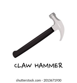 The manual tool a hammer and fixing nails. Simple vector illustration. Isolated on white background.